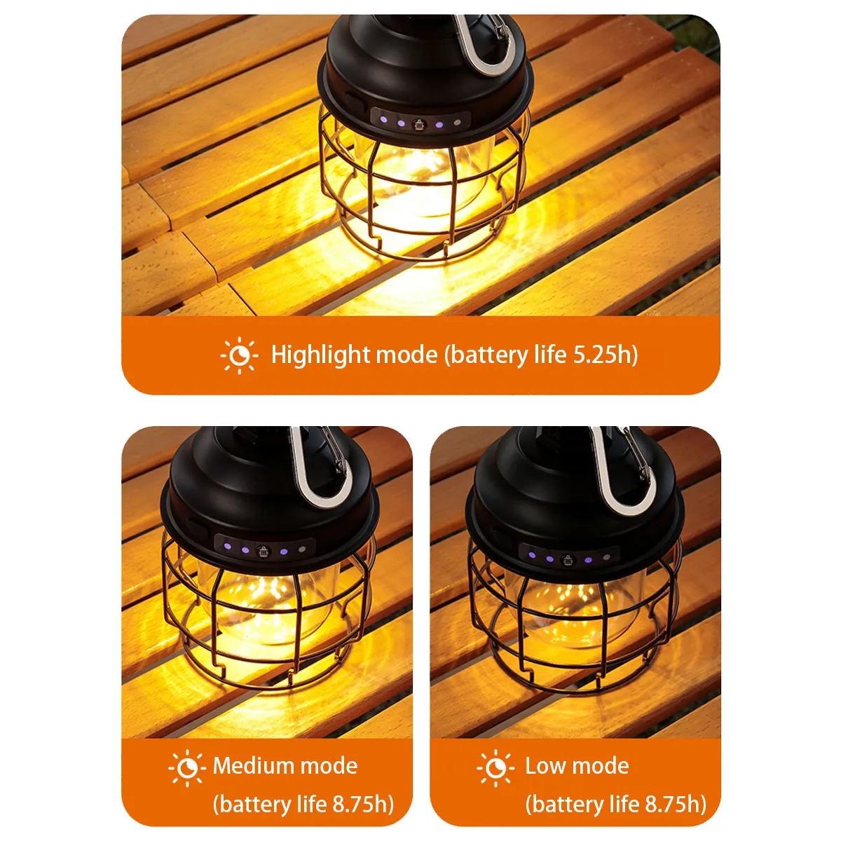 Portable Outdoor Atmosphere Tent Lights Camping Lantern 8