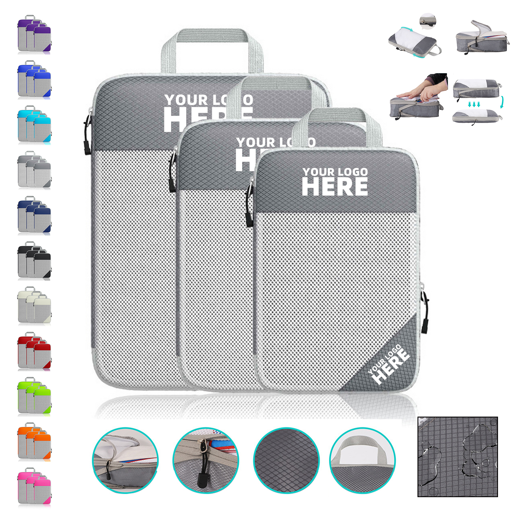 3 Pack Compression Packing Cubes 2