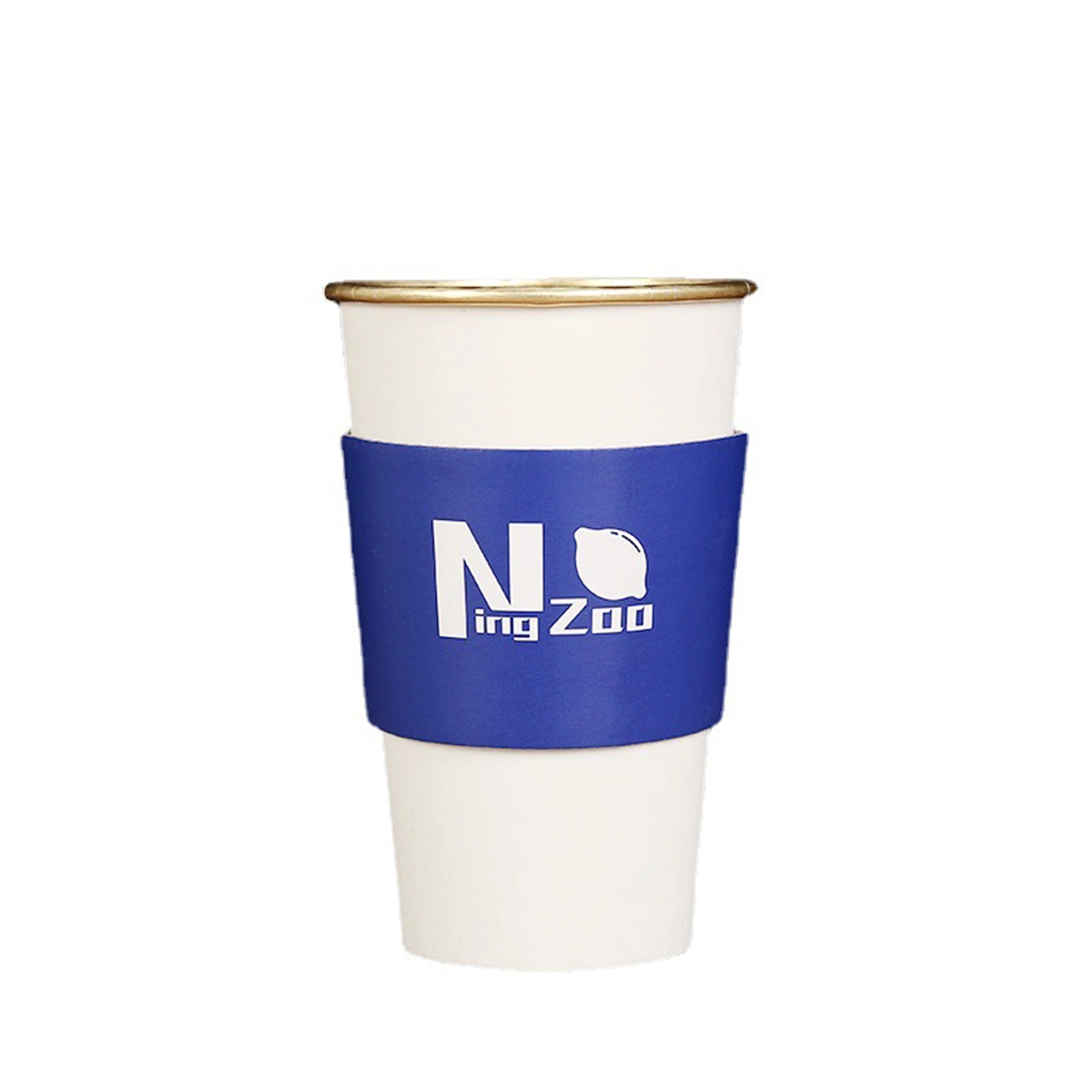 White Corrugated Coffee Cup Sleeve 1