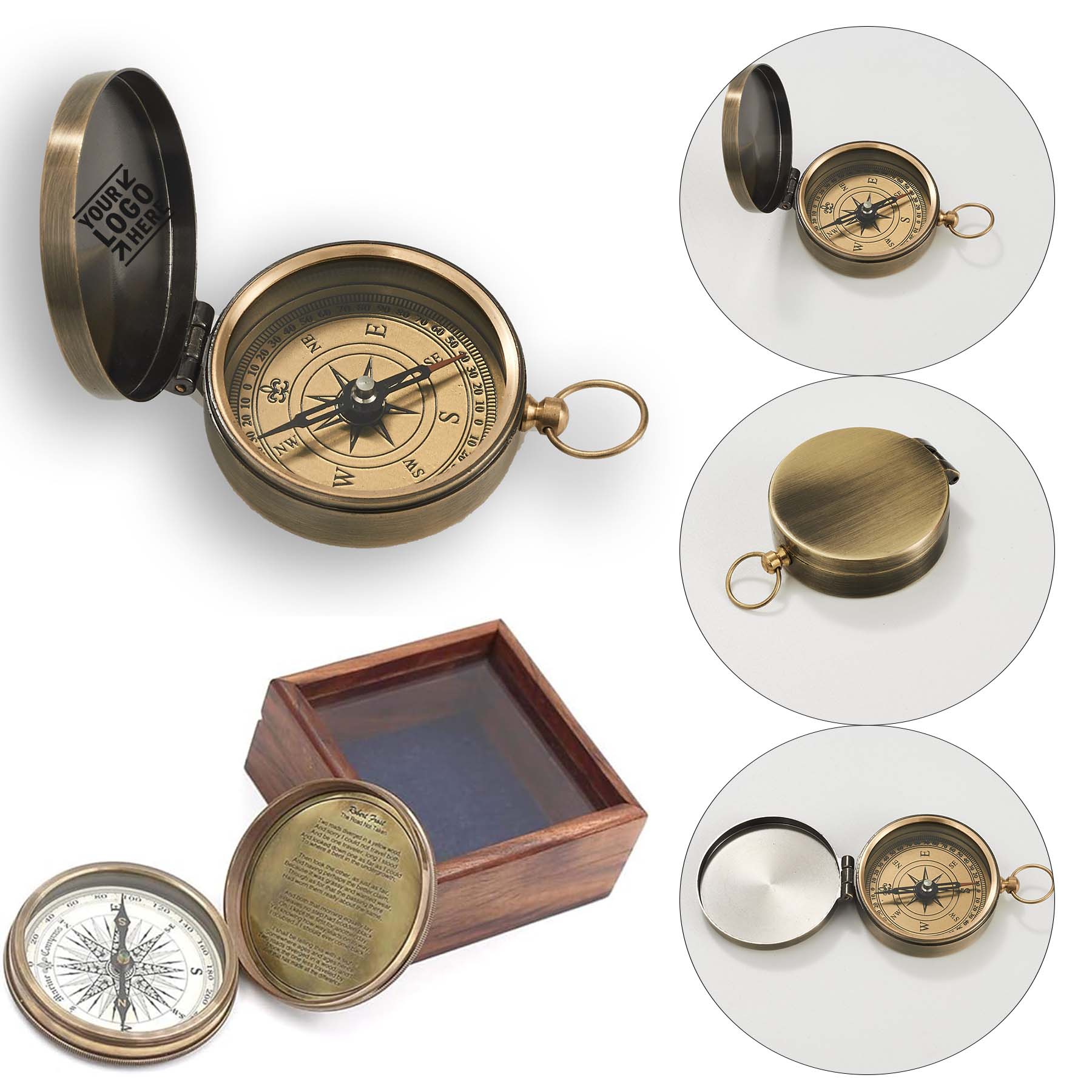 Famous Scripture Quote Engraved Baptism Gift Antique Nautical Vintage Directional Magnetic Compass