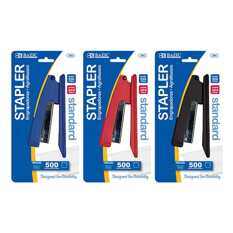 Standard Metal Staplers - 50 Staples Included Assorted 2