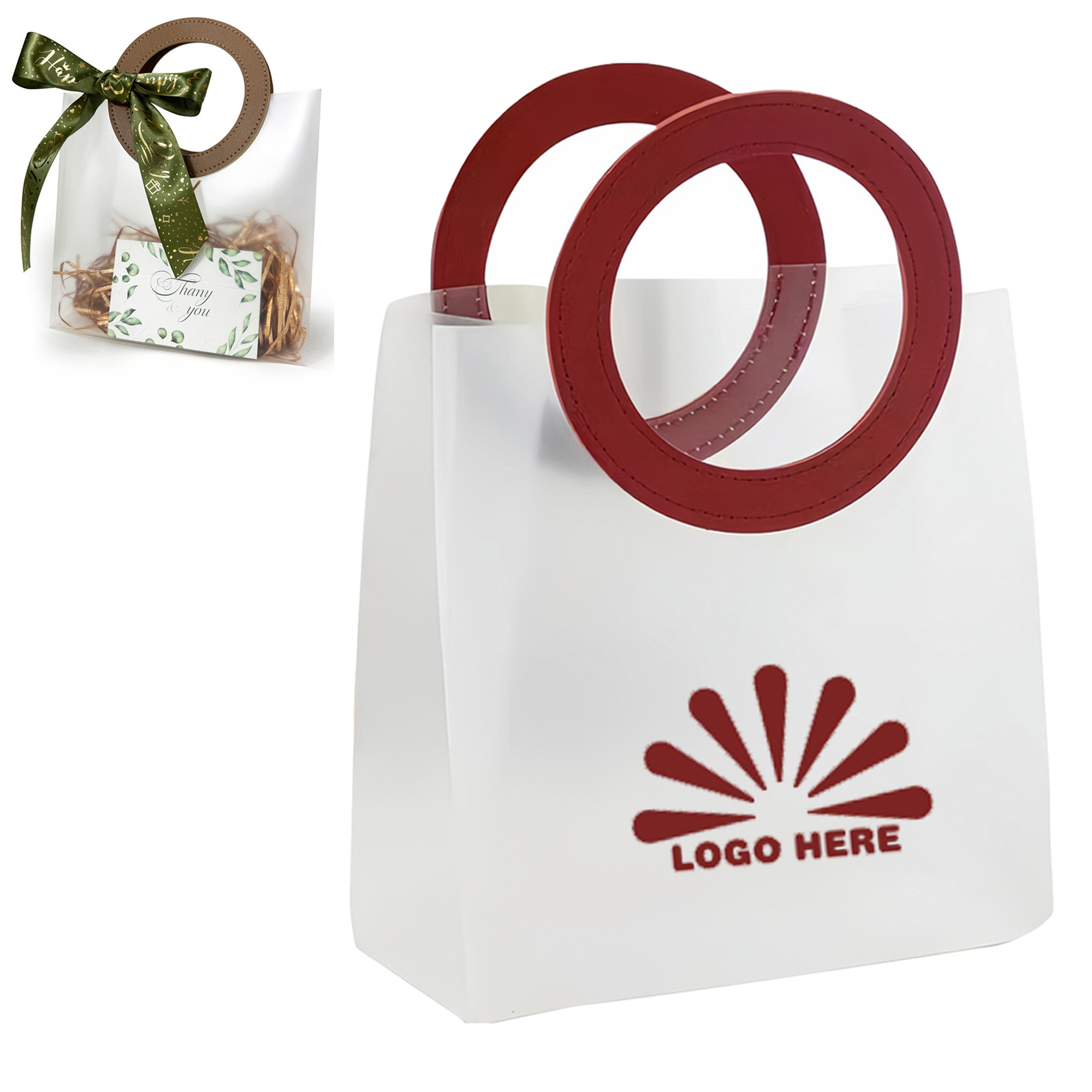Transparent PP Frosted Plastic Gift Bag 6