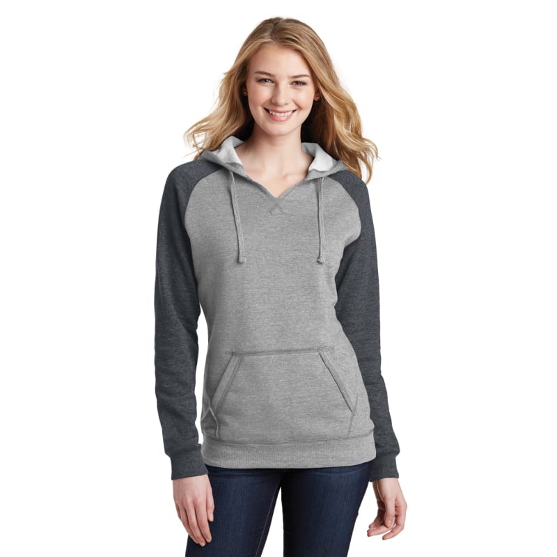 District Women's Lightweight Fleece Raglan Hoodie. 11