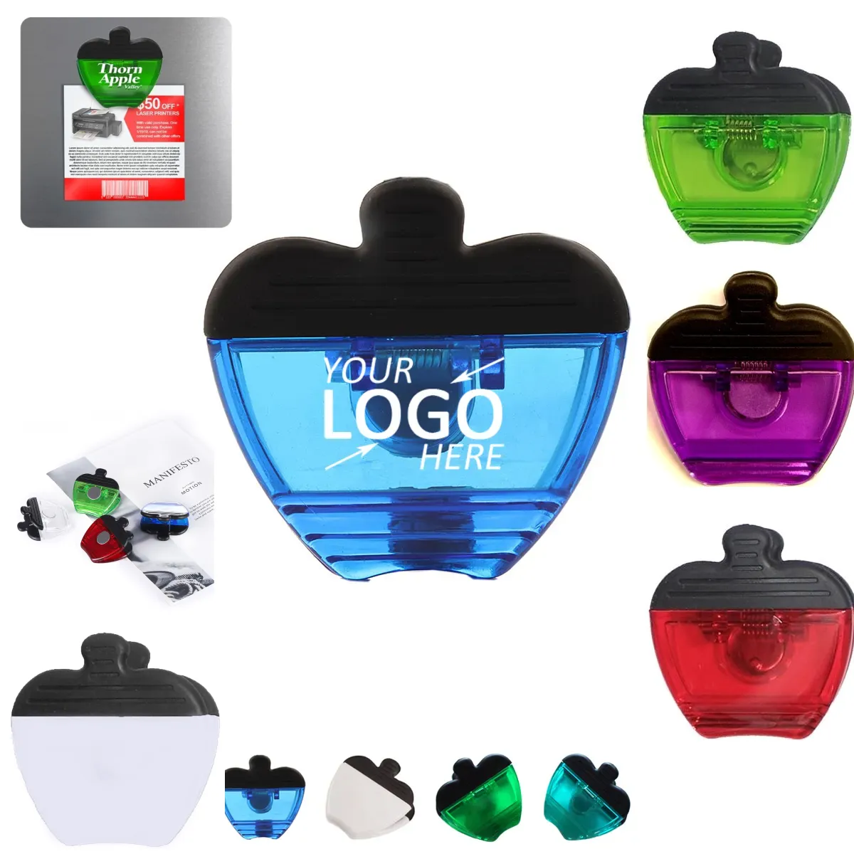 Jumbo Size Apple Magnetic Memo Clip w/Strong Grip 5