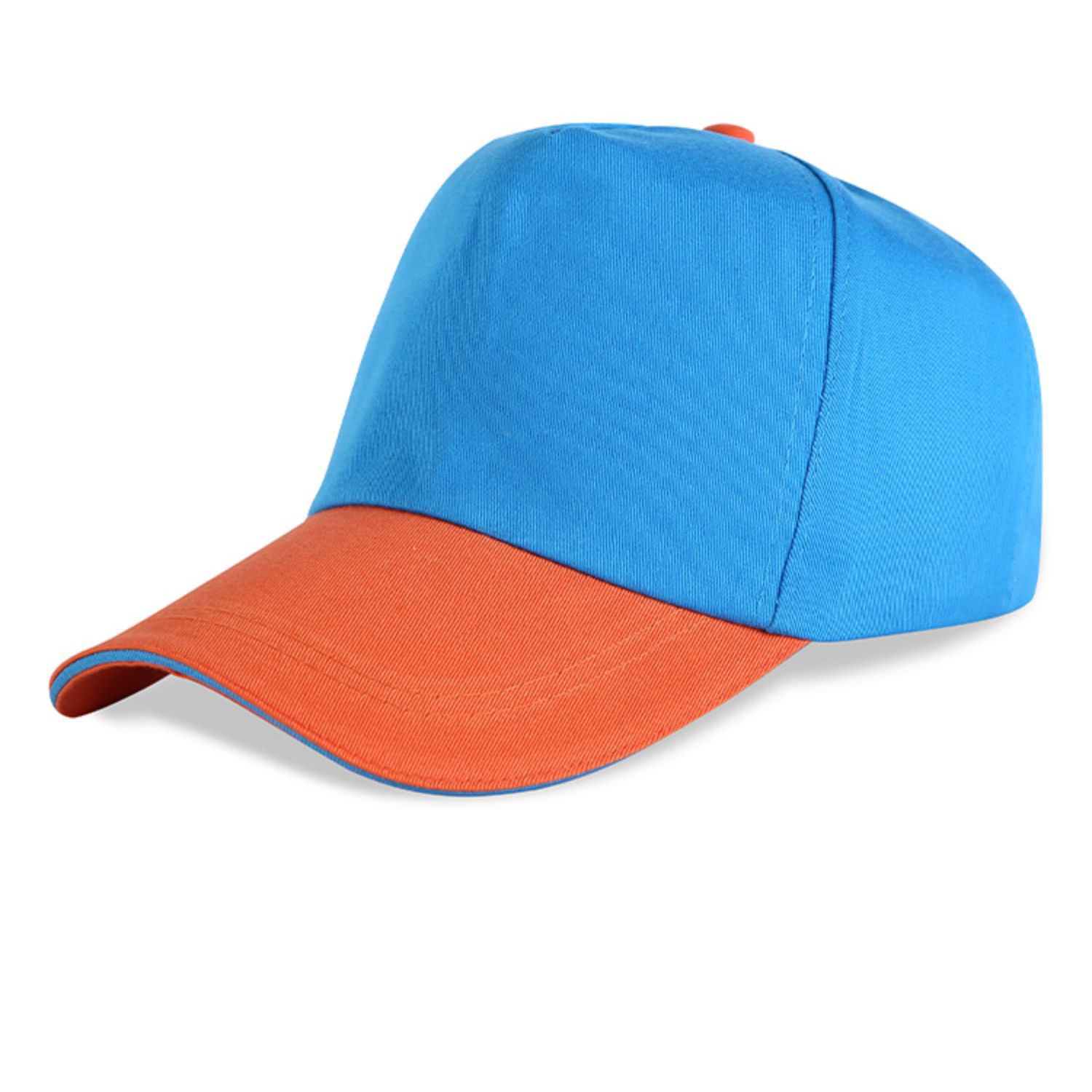 Structured Two-tone 5 Panel Sandwich bill Cap w/ Hook & Loop 4