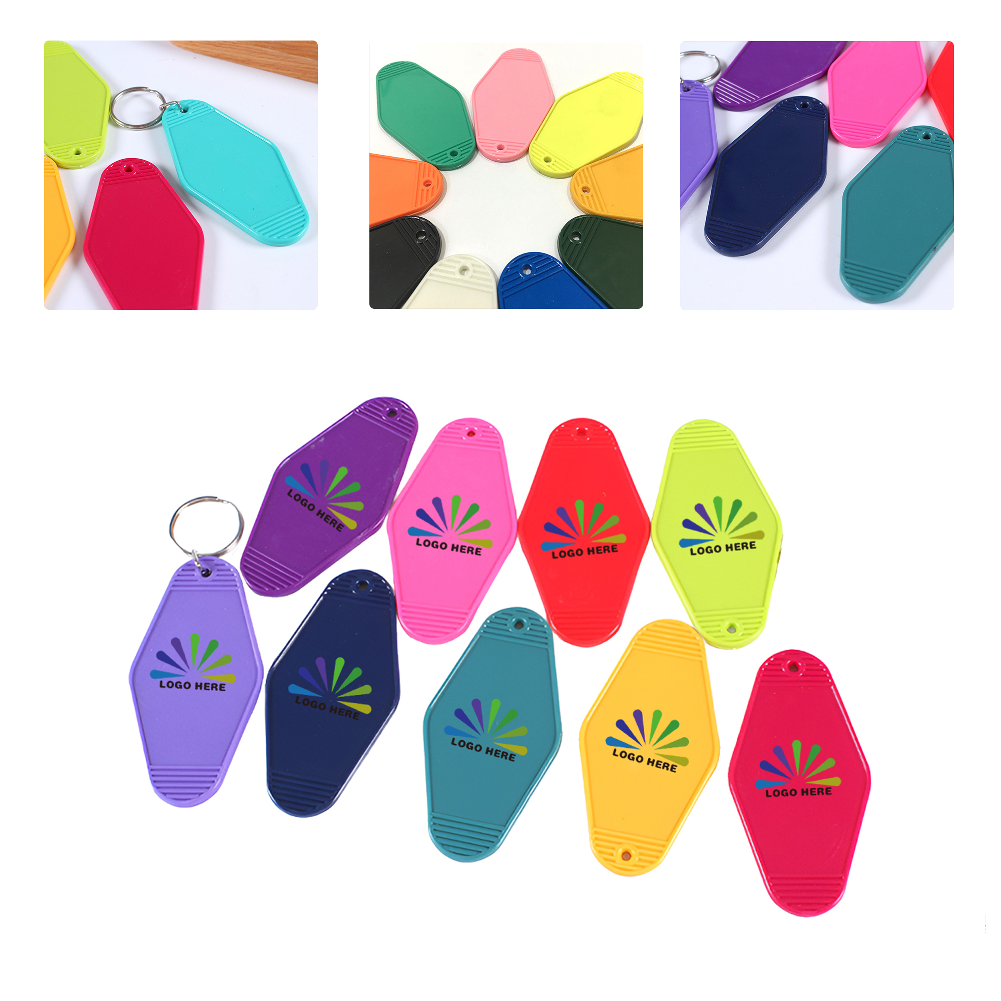 MOQ50 ABS Plastic Key Tags With Custom Logo 2