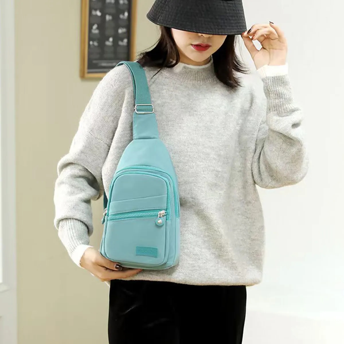 Large Capacity Splash Proof Waterproof Crossbody Sling Bag 5