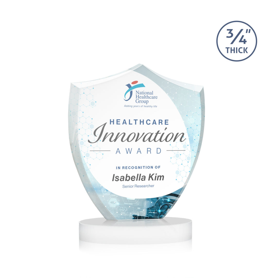 Scudo Shield VividPrint™ Award on Alberton Base - White 3