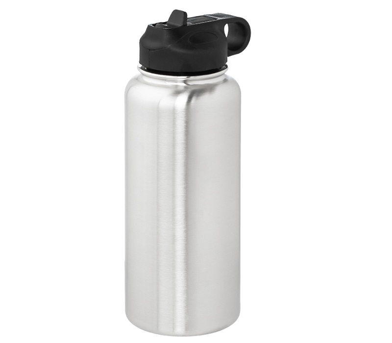 Double Wall Stainless Steel Water Bottle with Straw, 32 oz. 2