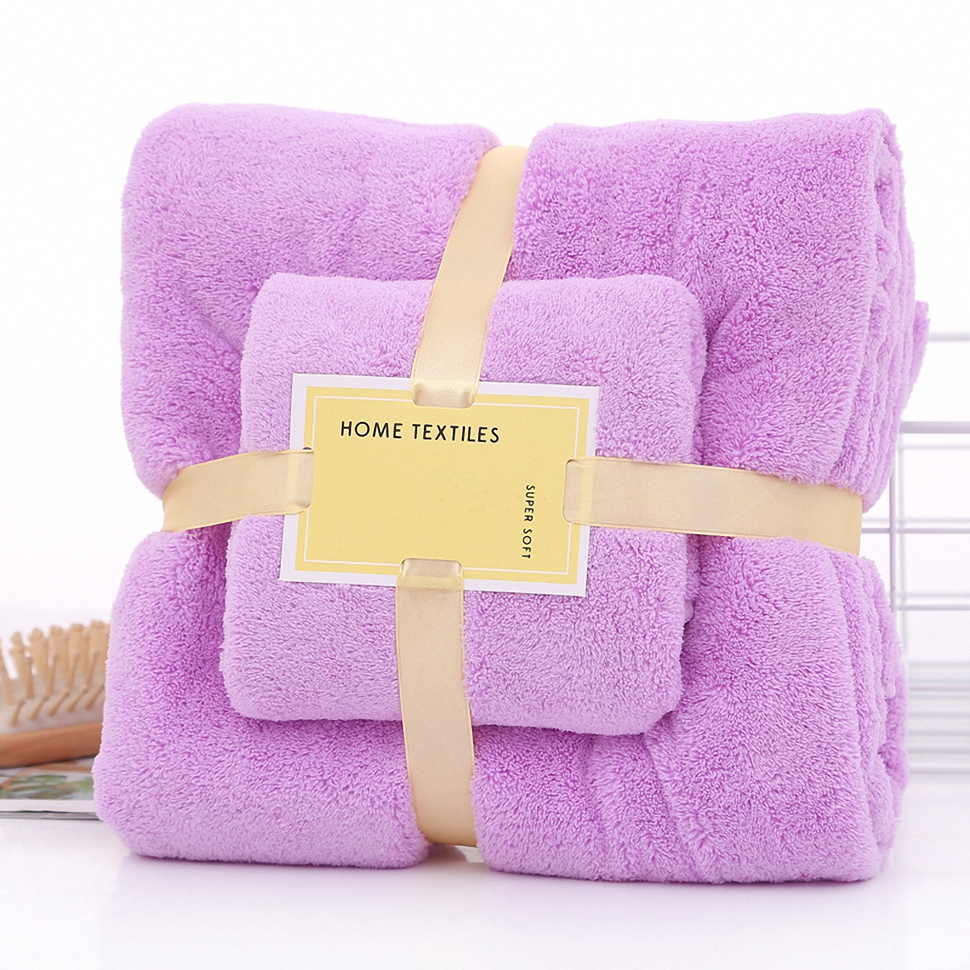 Ultra Soft Coral Fleece Bath Towel Set 5