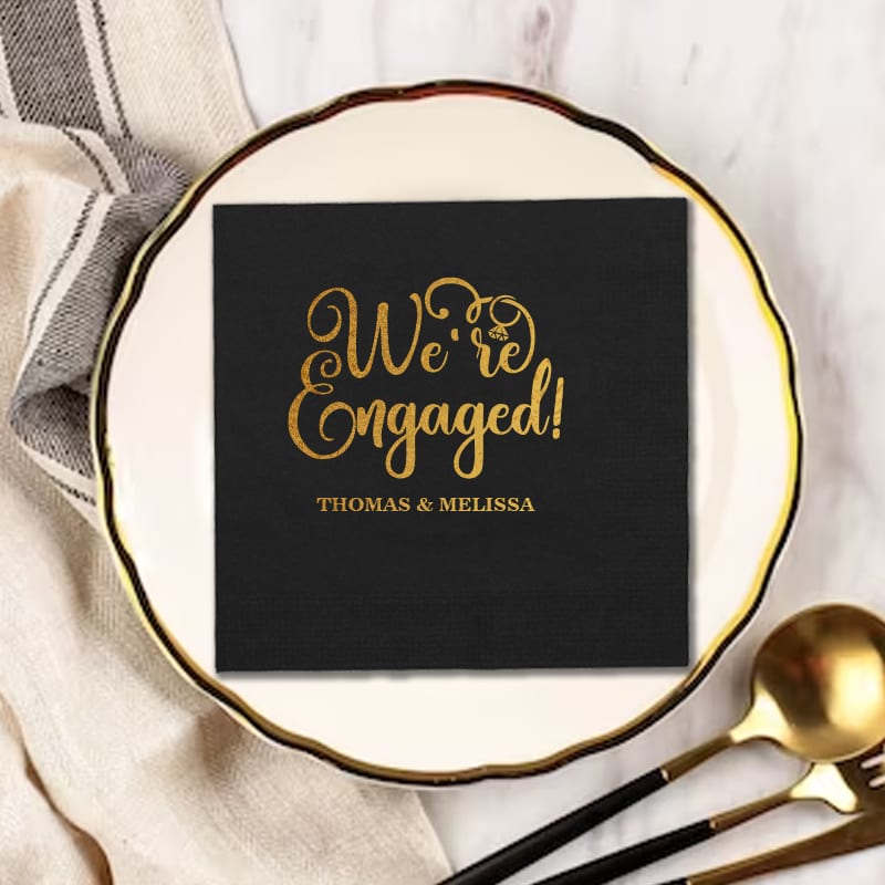 Foil Stamped Square Dinner Napkins 10