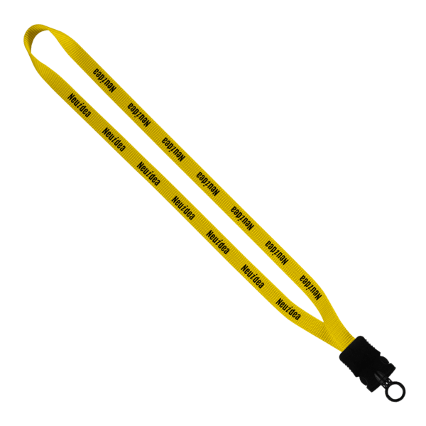 1/2" Smooth Nylon Lanyard with Snap-Buckle Release & O-Ring