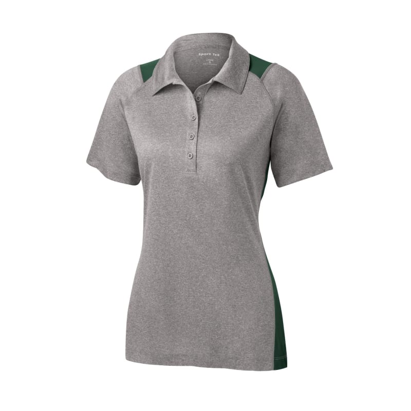 Sport-Tek Women's Heather Colorblock Contender Polo. 97
