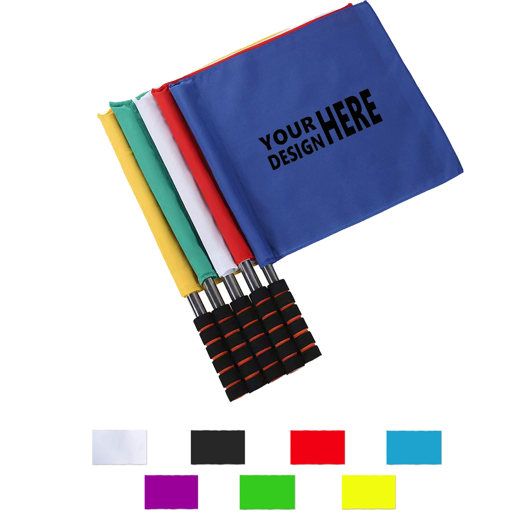 Customizable Sports Referee Flags With Metal Pole Foam 4