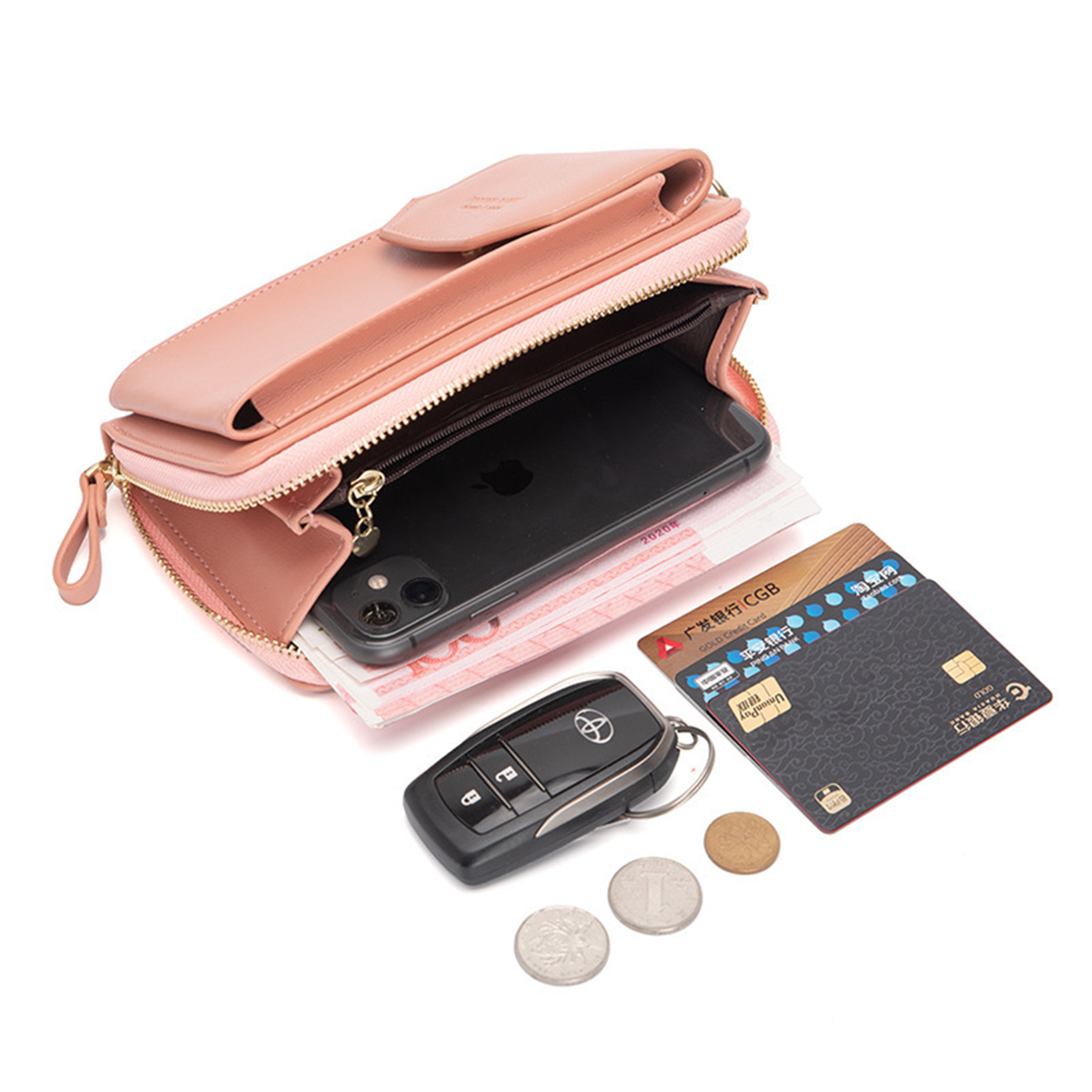 Leather Messenger Phone Purse Wallet 3