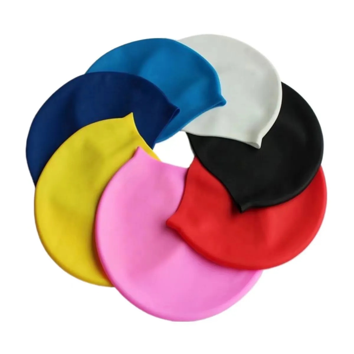 Solid Solor Silicone Swim Cap 4
