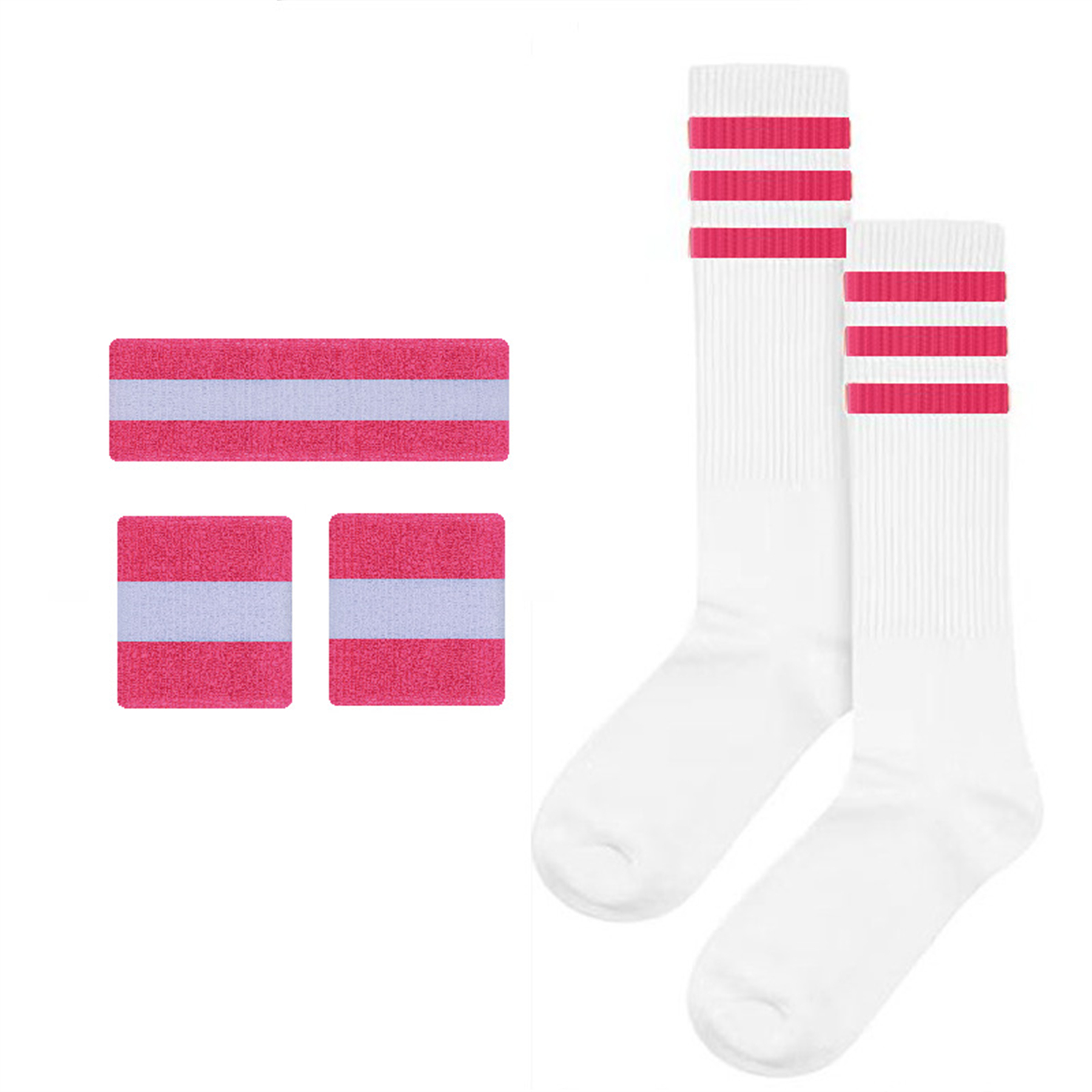 Striped Sweatband Socks Set 8