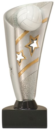 Volleyball Banner Resin Award 7" 2