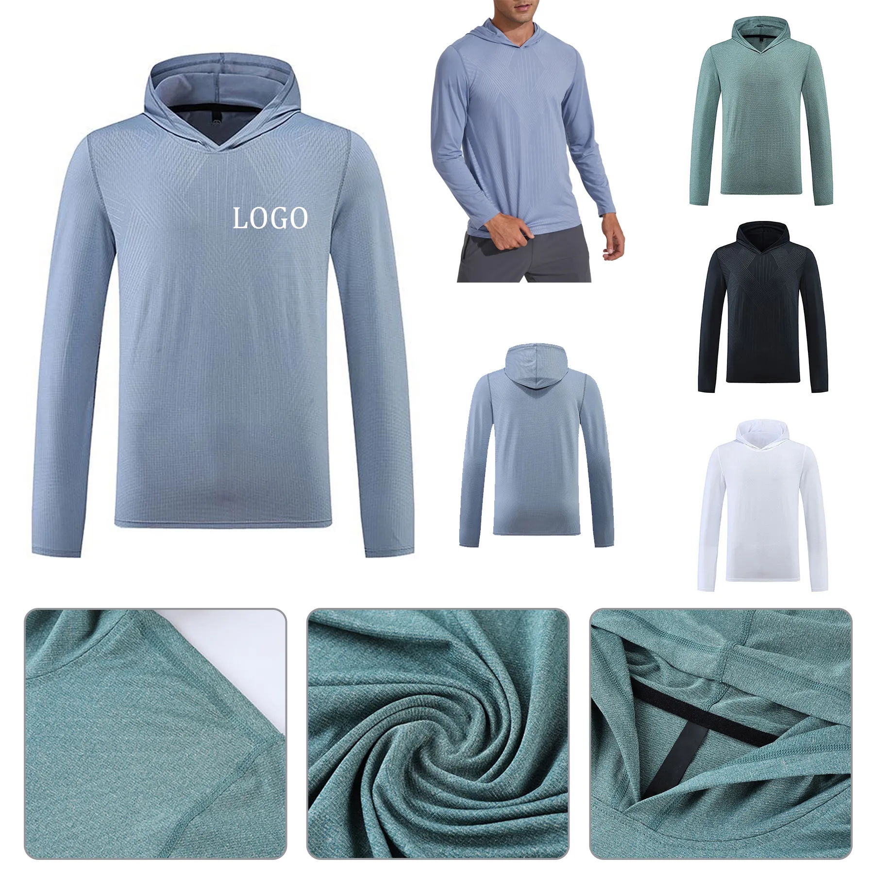 Hooded Long Sleeve T Shirt Outdoor Fitness Wear 4