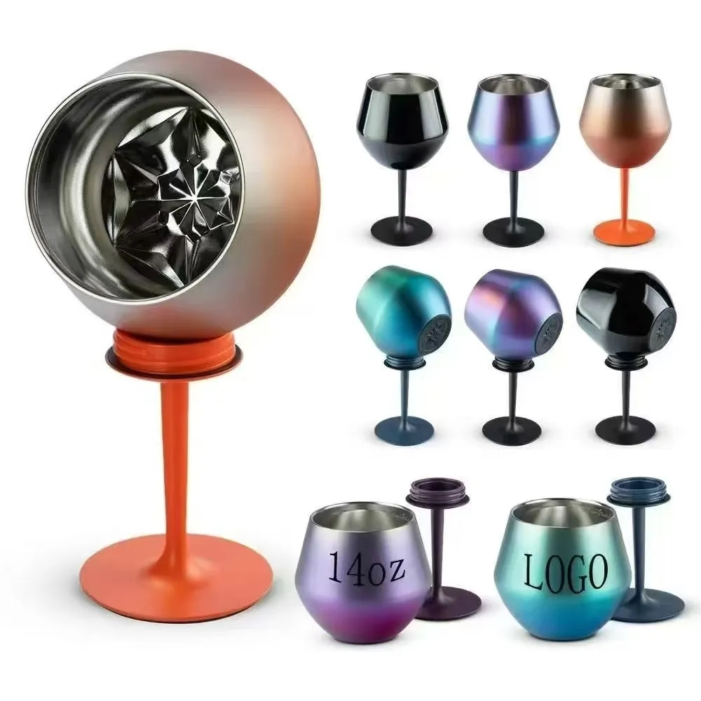 14 Oz. Stainless Steel Removable Wine Goblet 2
