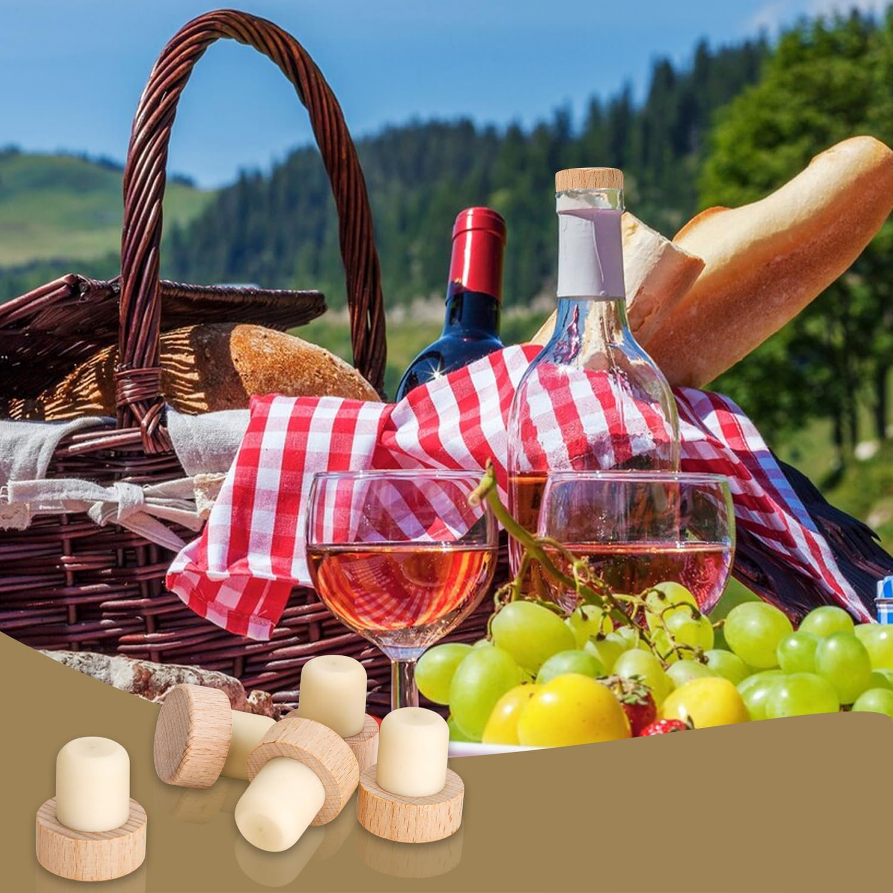Wine Bottle T-Shape Cork Stoppers 4