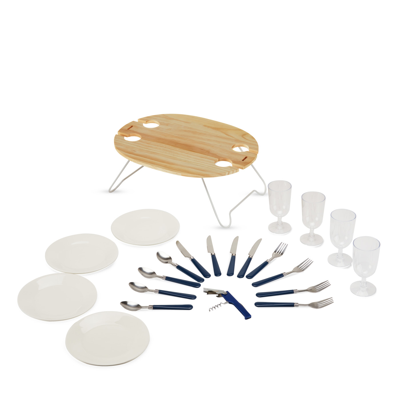 Twine Living® Central Park Willow Picnic Basket Set for Four 7