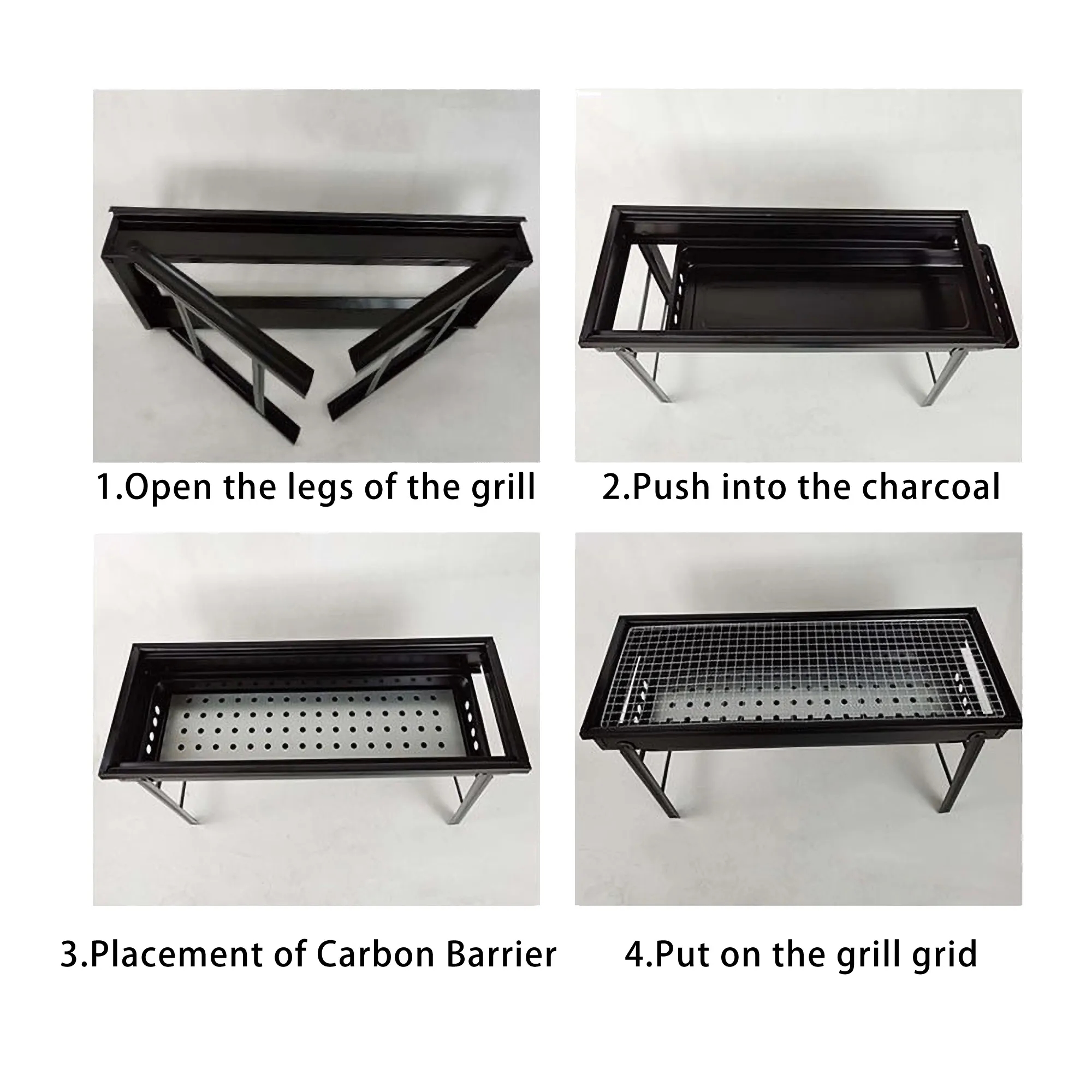 Folding Charcoal Grill Premium Outdoor Cooking Suitcase 3