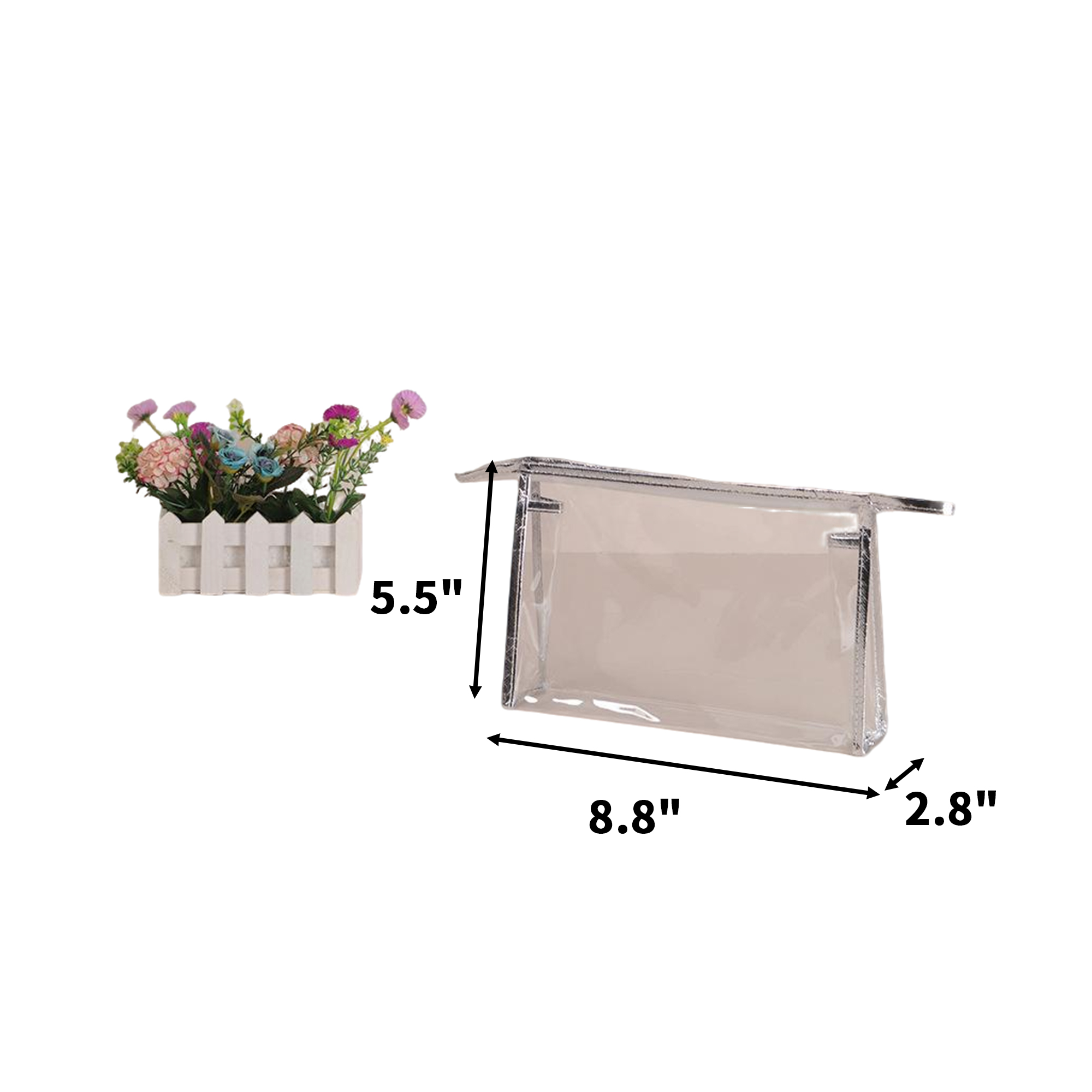 Clear PVC Zipper Pouch Travel Toiletry Bag 6