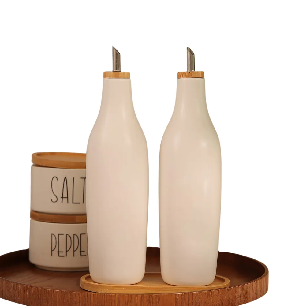 Olive Oil and Vinegar Ceramic Pourer Set 5