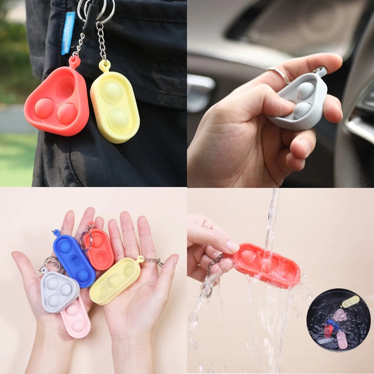 Mini Pressure Relief Ventilation Fingertip Silicone Keychain 5