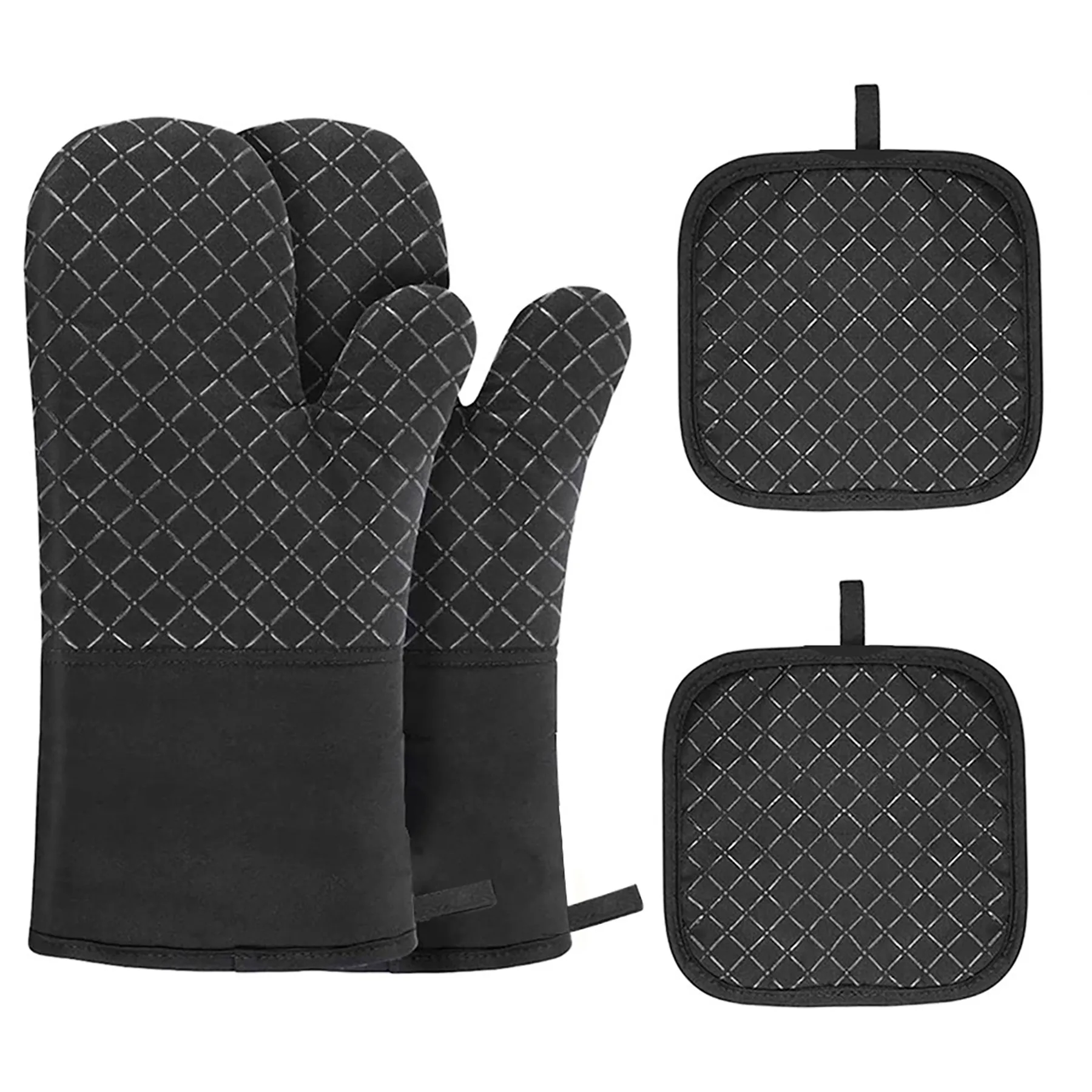 Four Sets-of Pure Cotton Silicone Heat Insulation Gloves 3