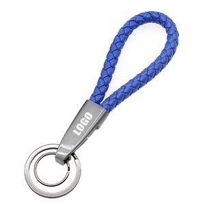 Woven PU Leather Keychain With Long Buckle 32