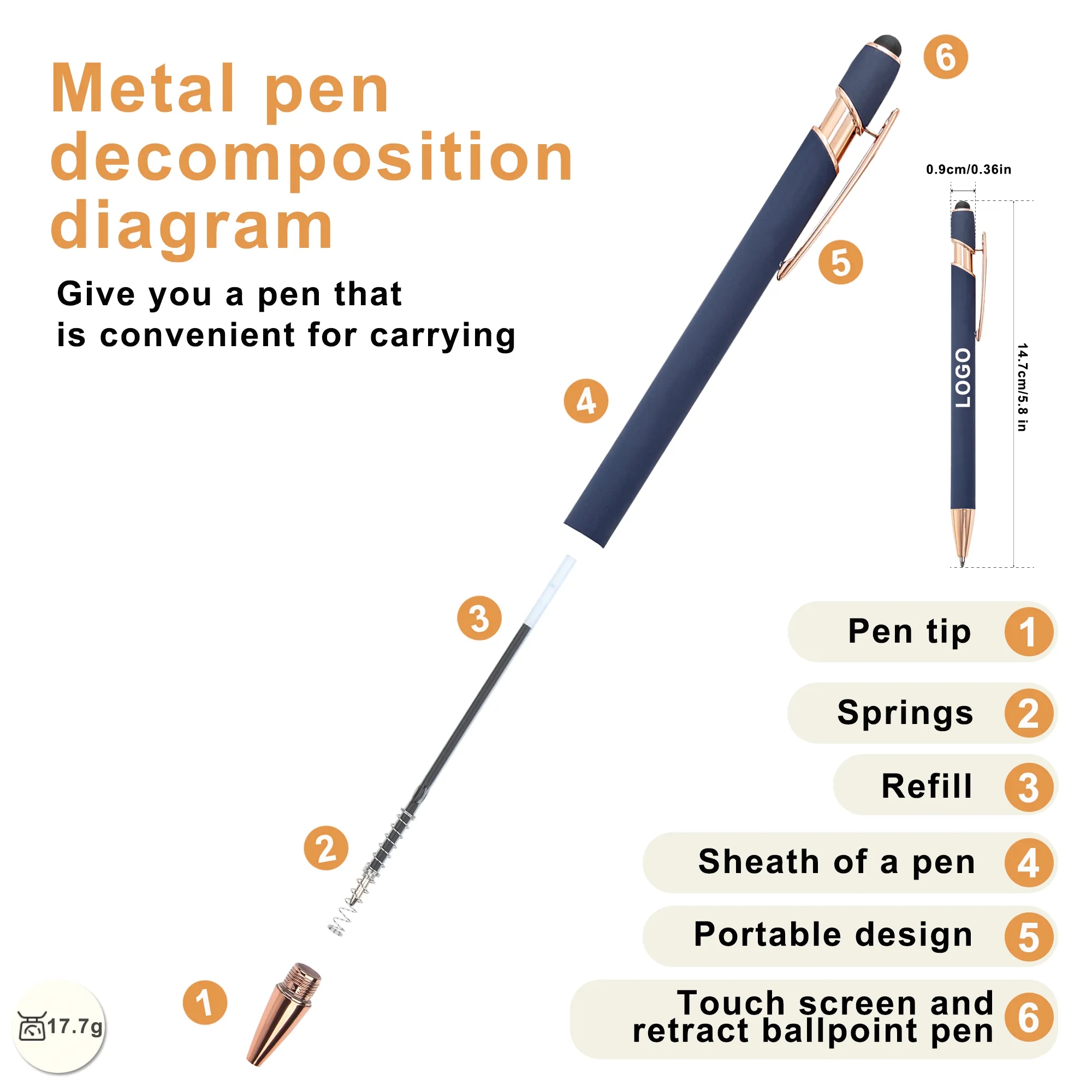 Custom Rose Gold Stylus Pen Bulk Order for Corporate Branding Promotions 5