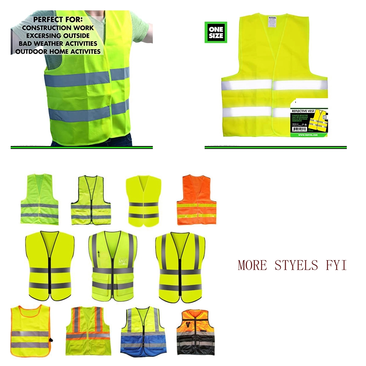 Safety Reflective Vest ULTRA HIGH VISIBILITY BRIGHT NEON 3