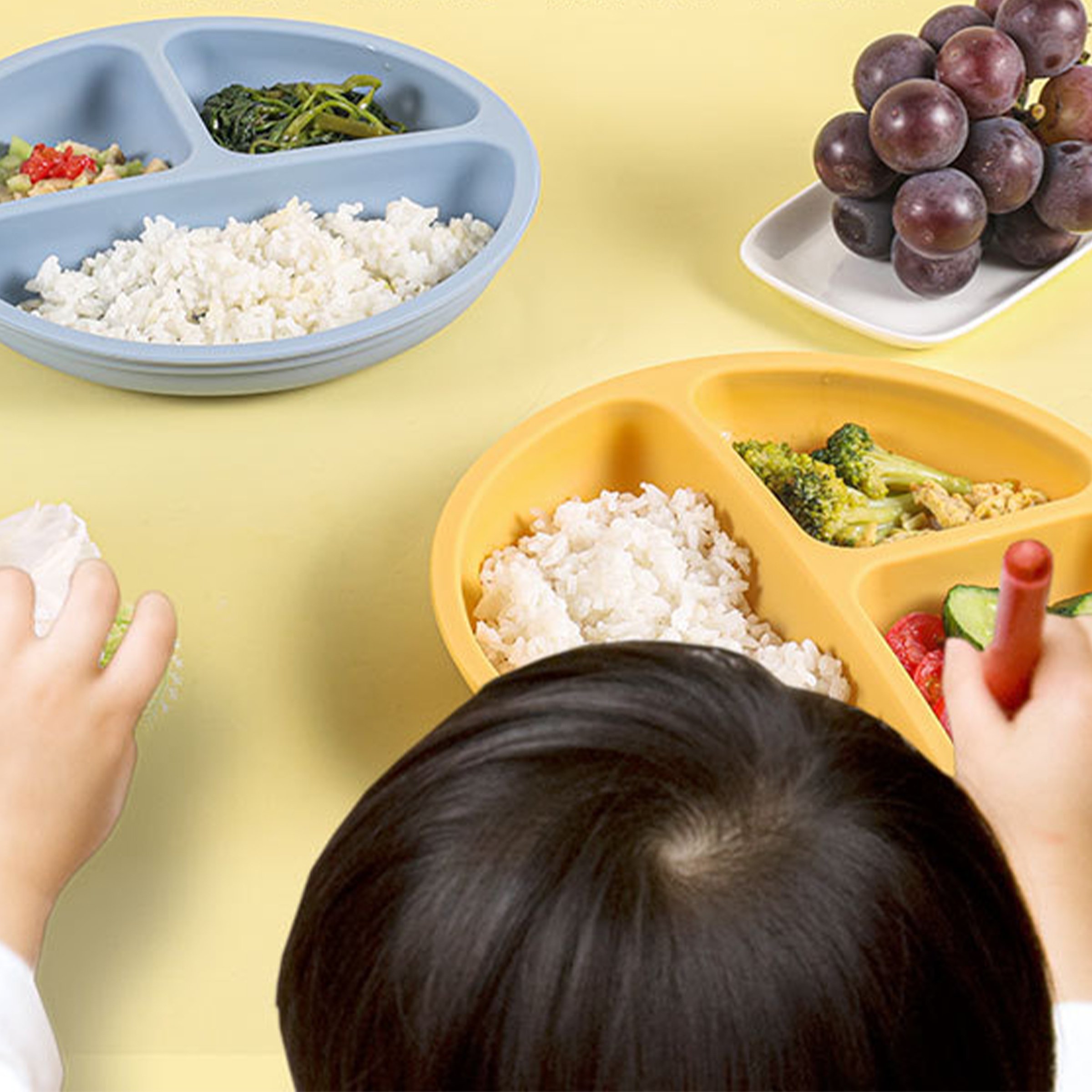 Silicone Children'S Complementary Food Compartment Plate 1