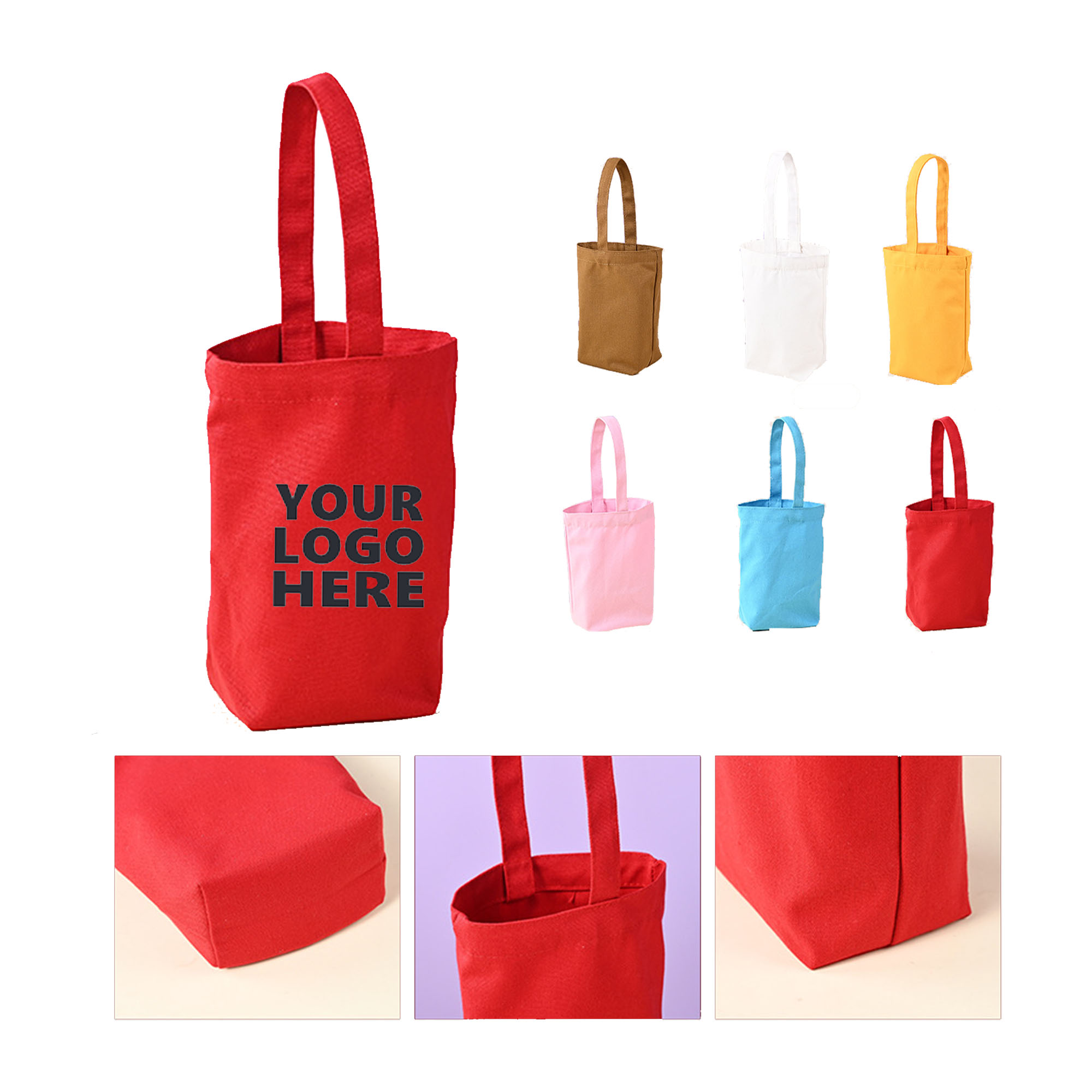 Canvas Bucket Tote Bag, custom tote bag with logo imprint 3