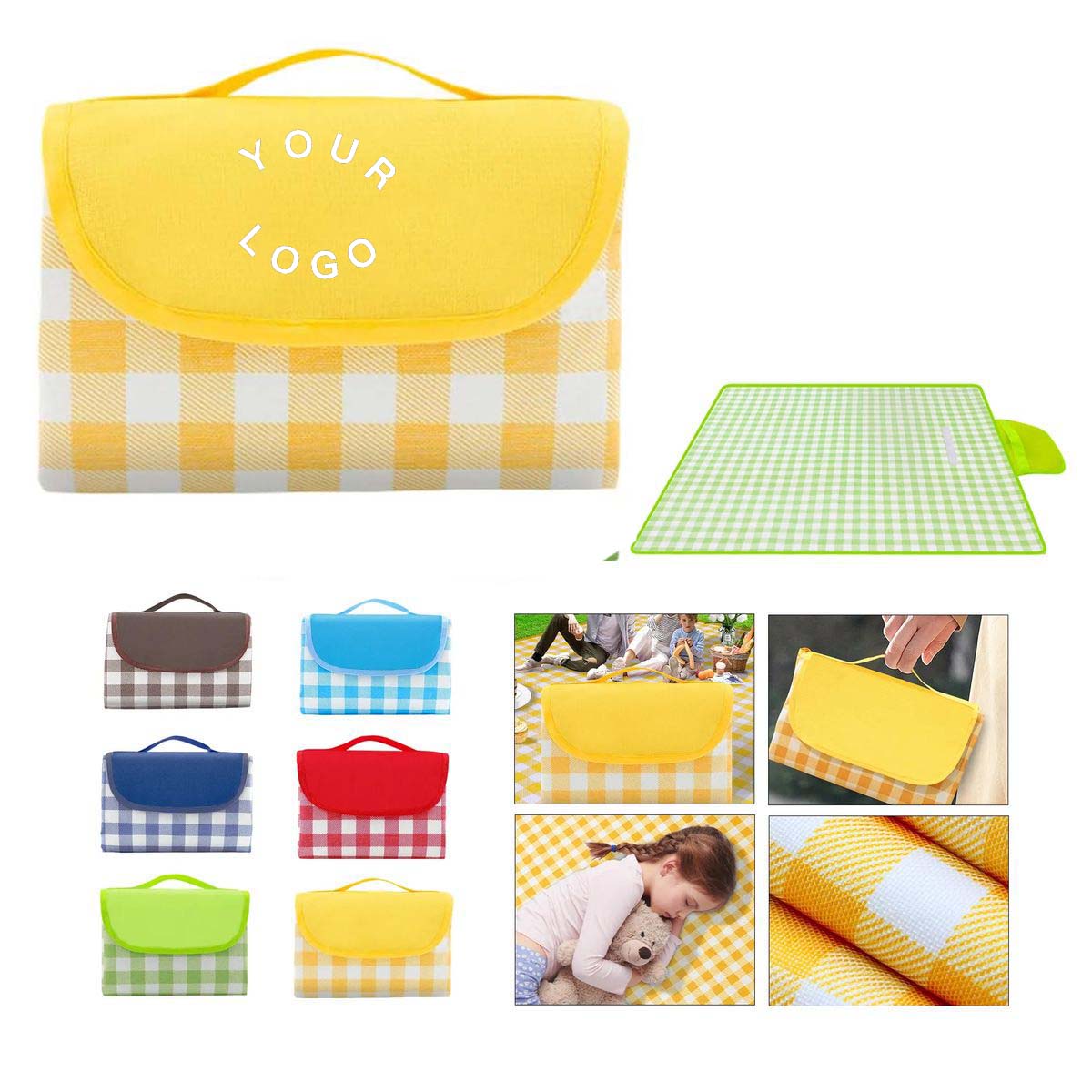 Large Outdoor Picnic Mat 78 Inch Square with Handle 2