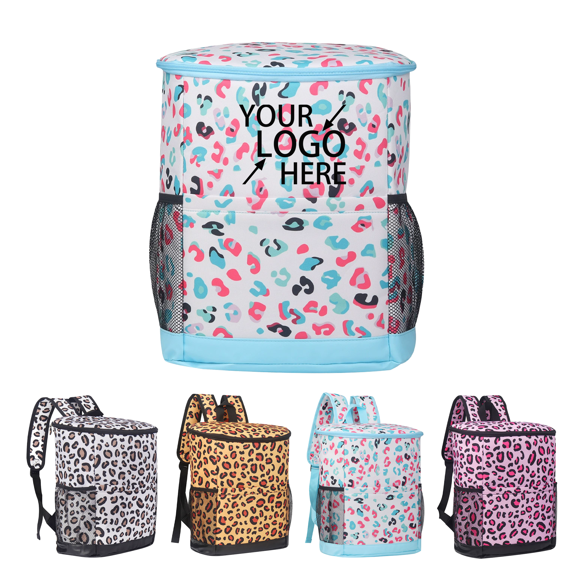 Oxford Fabric Outdoor Cooler Backpack with Leopard Pattern 1
