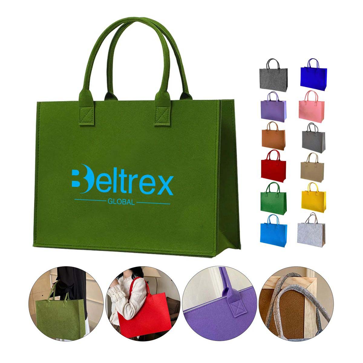 Eco Friendly Felt Bag for Work Travel Shopping 5
