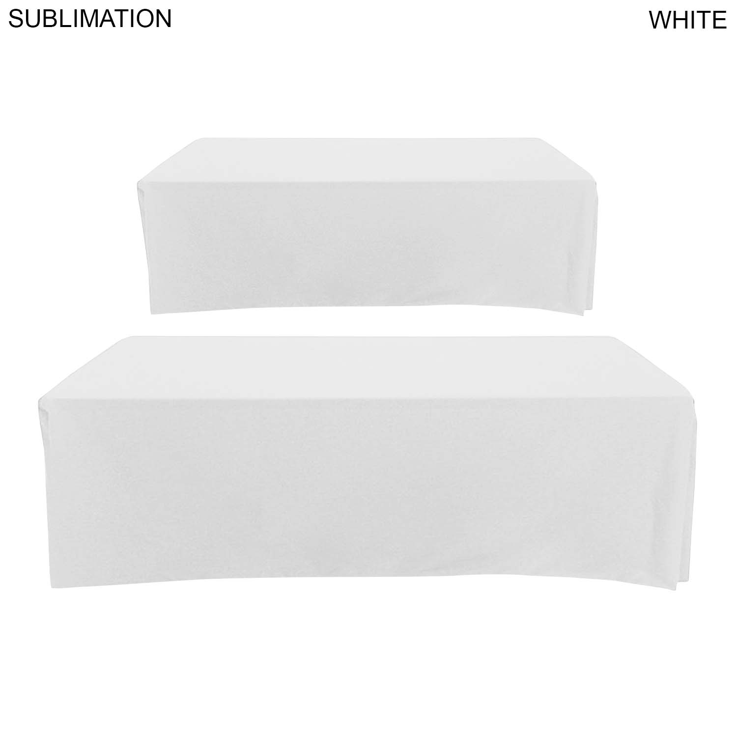 72 Hr Fast Ship - Sublimated Box Style Fitted Tablecloth for 8' Table, 4 sided, Closed back 4