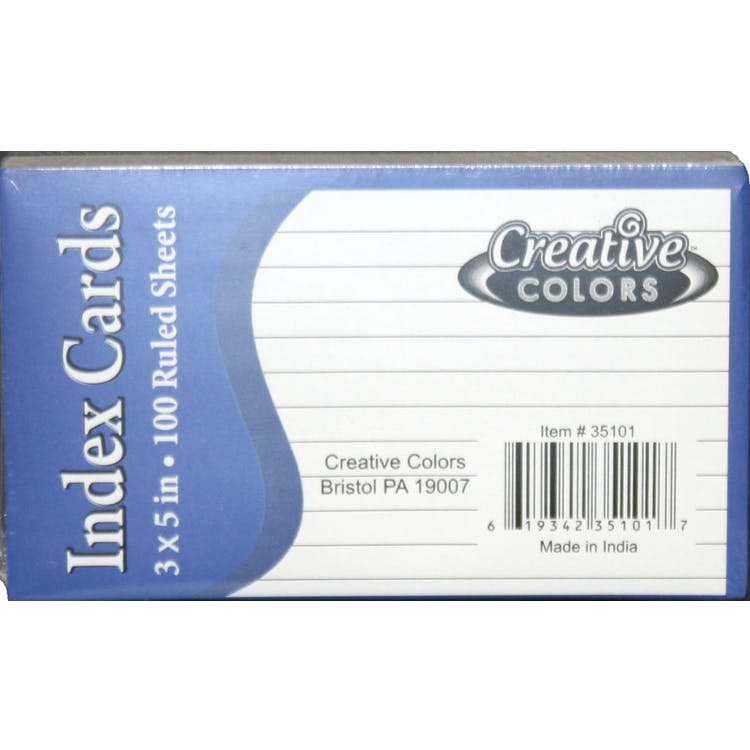Ruled Index Cards - 100 Pack 3" x 5" 2