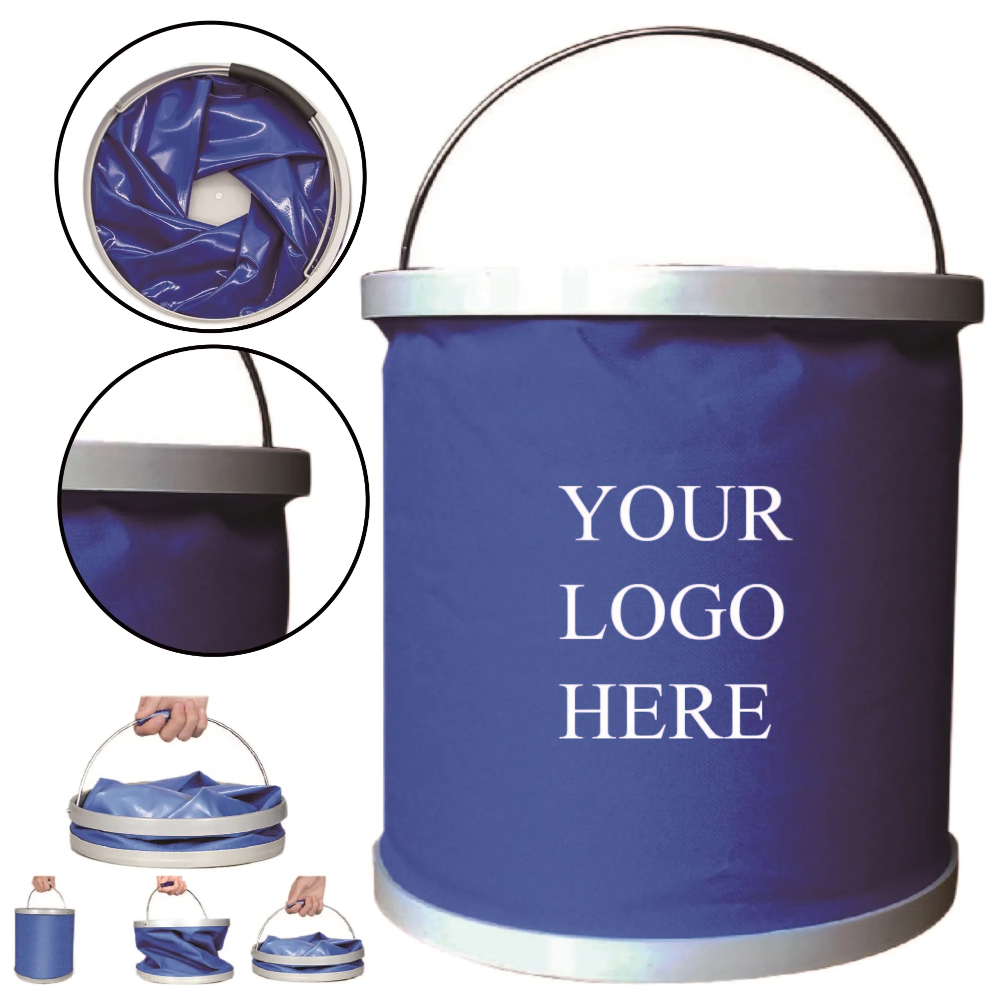 Folding Bucket with Stainless Steel Grip 9L 2