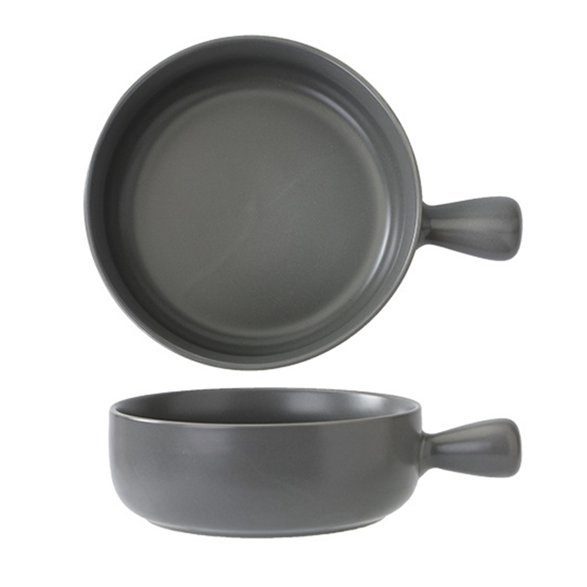 20 oz Round Ceramic Salad Bowl with Handle 8