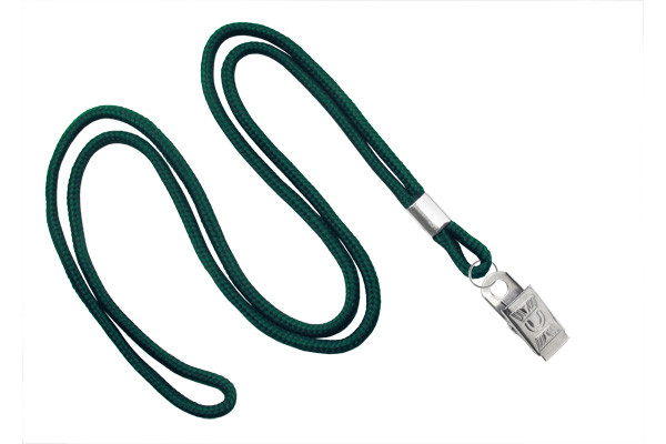 1/8" Blank Lanyard w/Bulldog Clip (Forest Green) 1