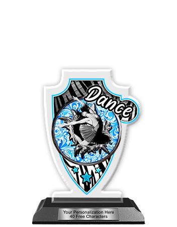 Acrylic Trophy: 6" Arrow Head, Dance Design, 3x5" 1