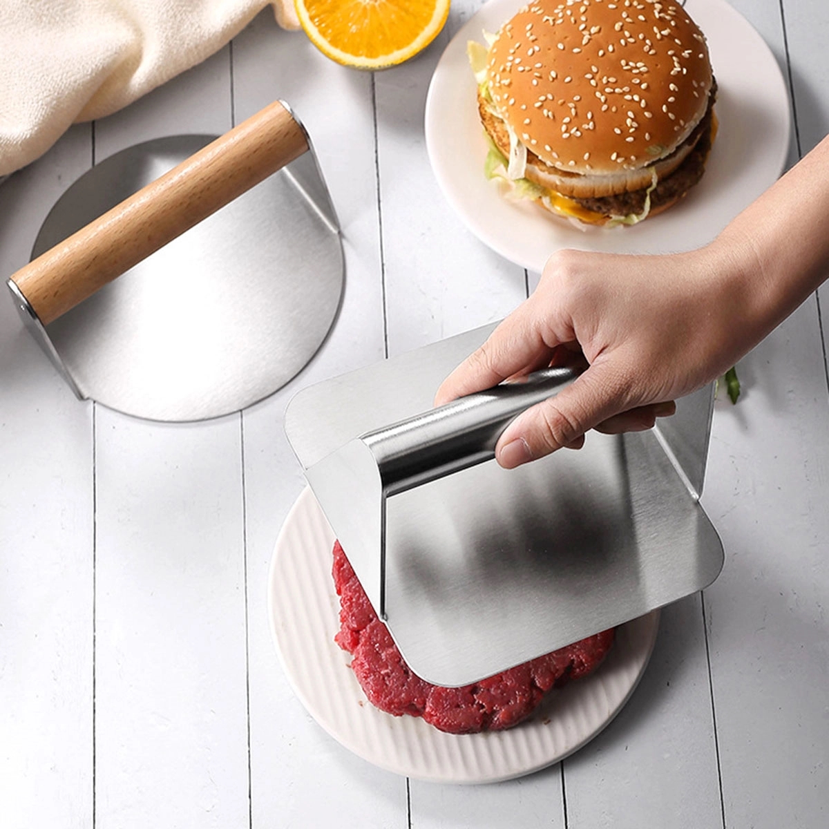 Stainless Steel Burger Press 4