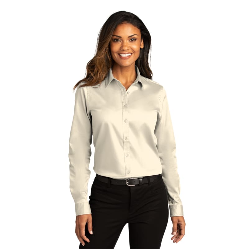 Port Authority Ladies Long Sleeve SuperPro React Twill Shirt. 5