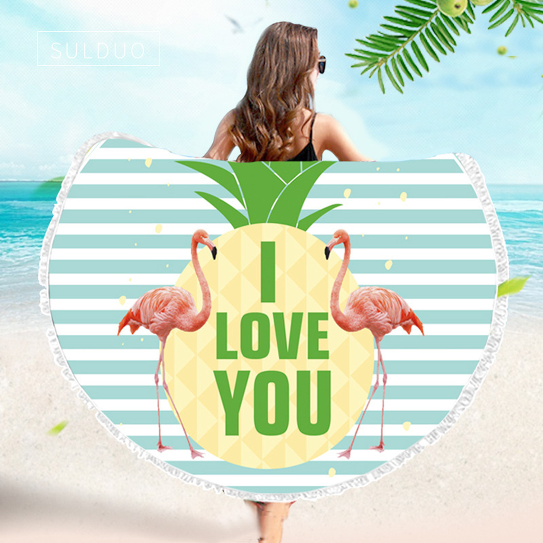 Round Beach Towel With Tassel 1