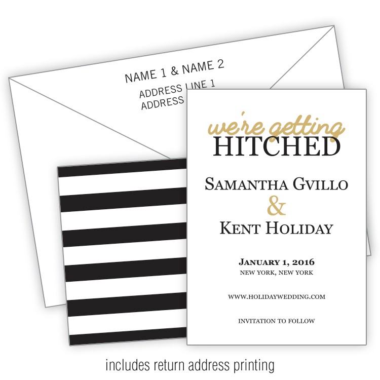 Wedding Invitation with Printed Envelopes Flat - 5x7 (A7) 2