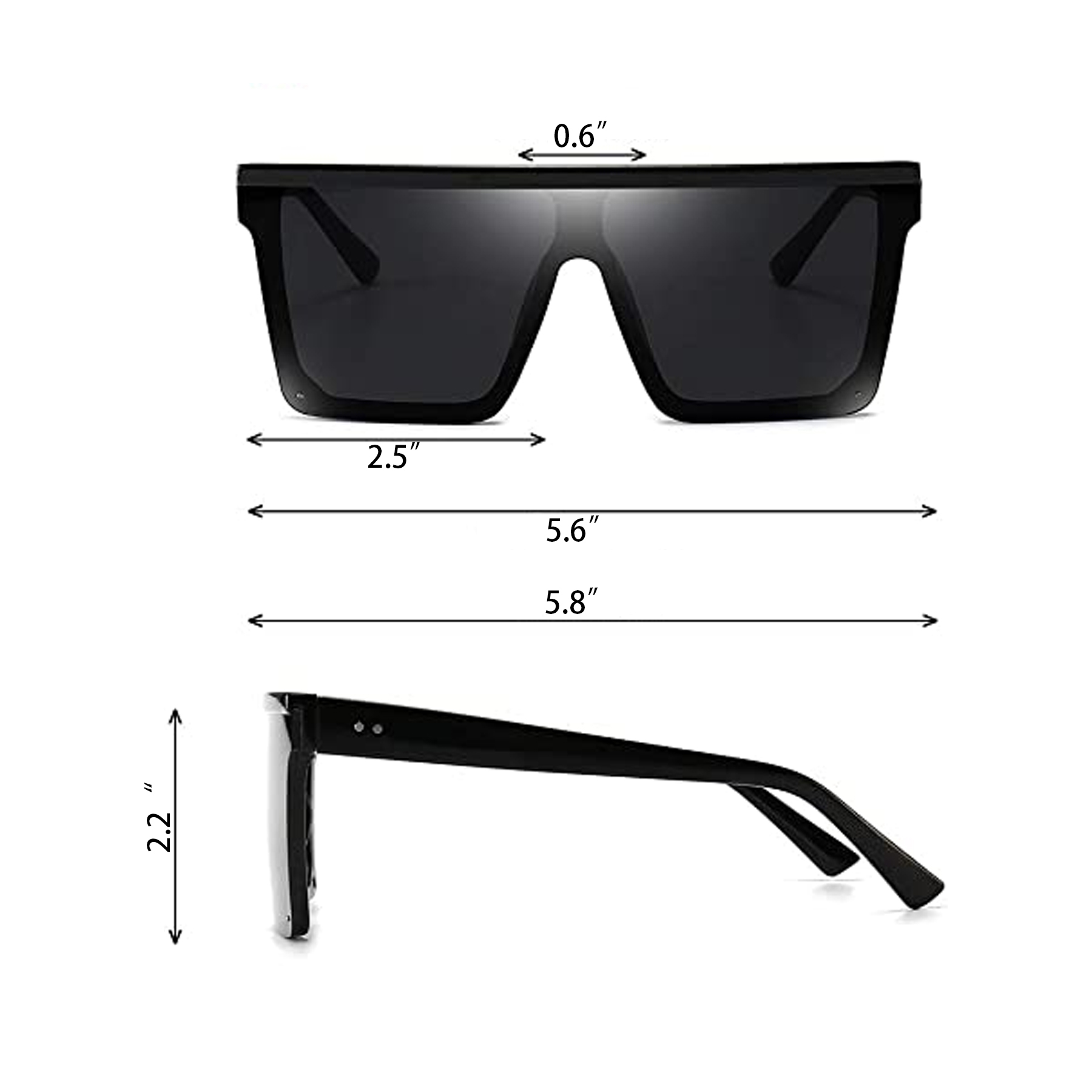 Square Oversized Sunglasses for Women Men 3